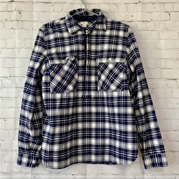 J. Crew 1/2 Zip Flannel Pullover - Picture 1 of 6